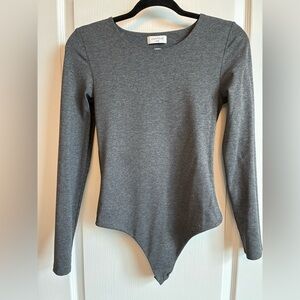Aritzia Long-Sleeve Dark Gray Contour Bodysuit